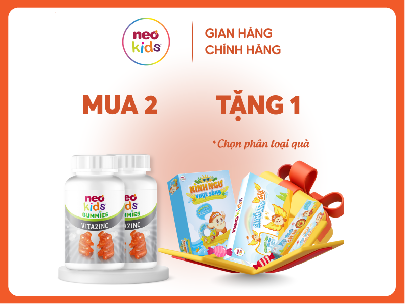 Neo Kids Kẽm hữu cơ con gấu - Hỗ trợ bé ăn ngon, tăng cường sức đề kháng