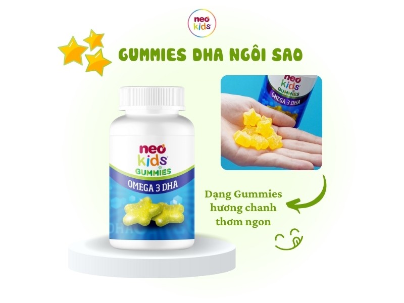 NeoKids DHA ngôi sao - DHA cho bé thông minh, ghi nhớ tốt - MS: 3